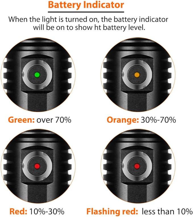 ORCATORCH D530 Dive Light, 1050 Lumens, 5 Degrees Narrow Beam Angle, Titanium Alloy Side Button Switch, 2 Lighting Modes, with USB Battery, Battery Indicator, for Underwater 150 Meters Diving