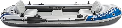 Intex Excursion Inflatable Boat Set with Aluminium Oars and Pump (4 Person or 5 Person Model)