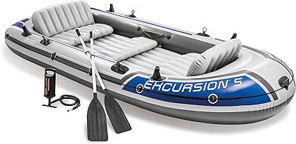 Intex Excursion Inflatable Boat Set with Aluminium Oars and Pump (4 Person or 5 Person Model)