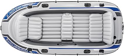 Intex Excursion Inflatable Boat Set with Aluminium Oars and Pump (4 Person or 5 Person Model)