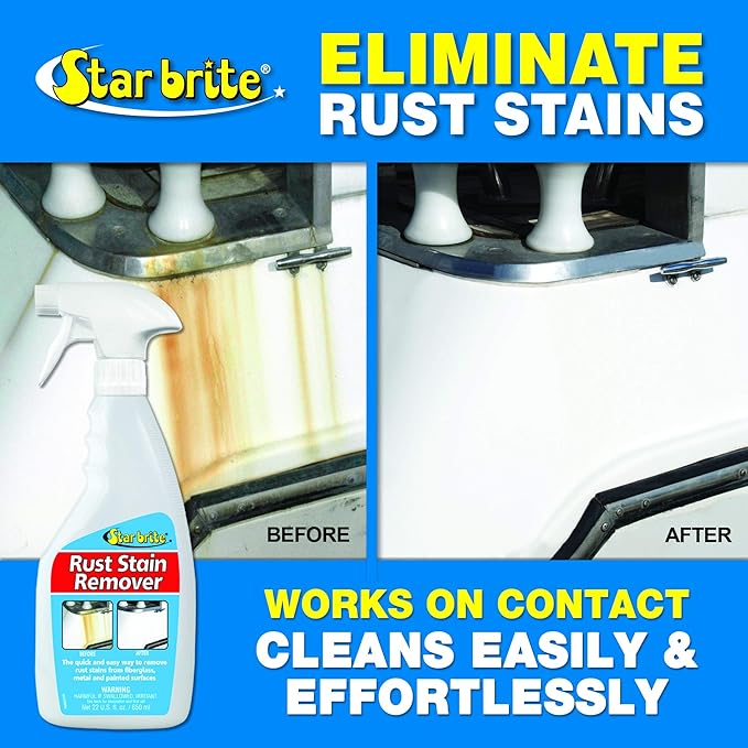 Star brite Rust Stain Remover - Instantly Dissolve Stains On Fiberglass, Vinyl, Fabric, Metal & Painted Surfaces - Removes Sprinkler Stains Too