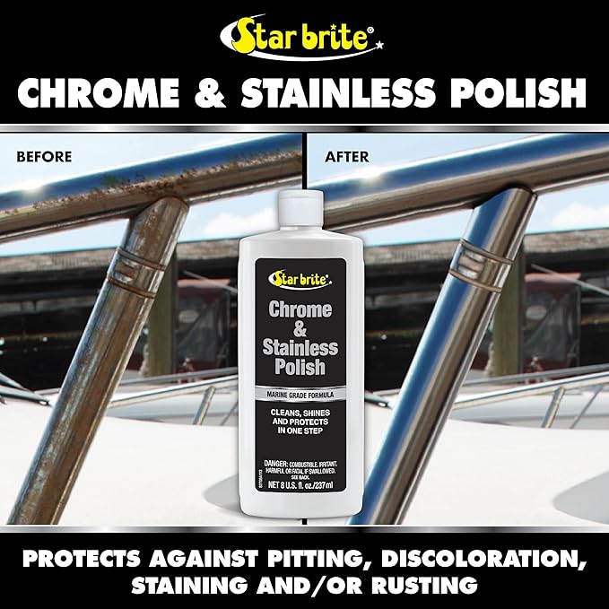 STAR BRITE 82708 Marine Grade Chrome & Stainless Steel Cleaner, Polish & Protectant