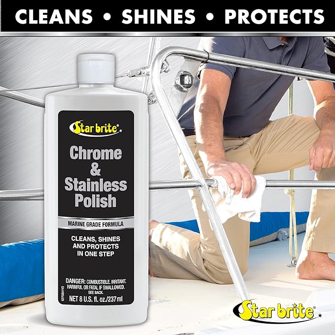 STAR BRITE 82708 Marine Grade Chrome & Stainless Steel Cleaner, Polish & Protectant