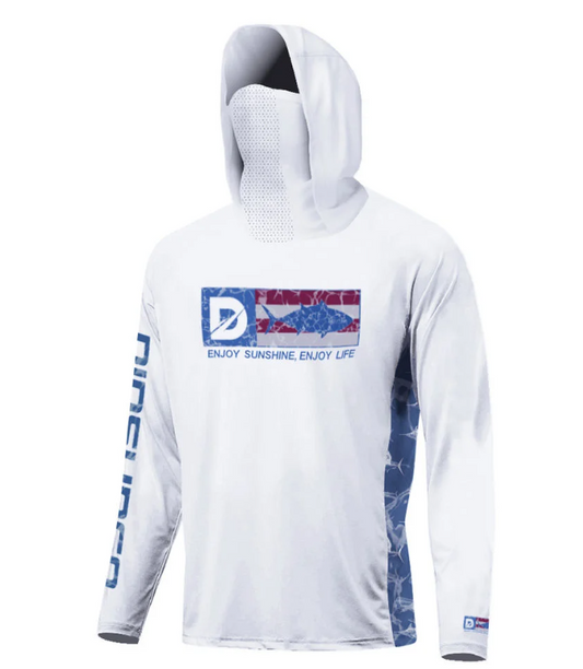 UV FISHING TSHIRT WITH MASK AND HOODIE UPF 50+