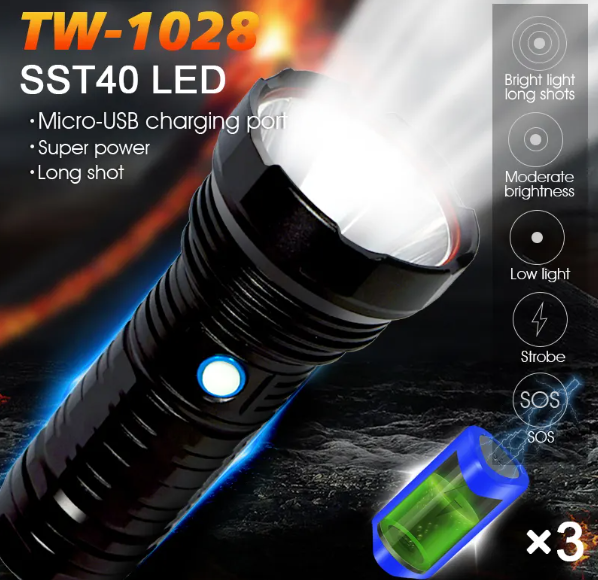 360 Light led flashlight Portable Outdoor Emergency