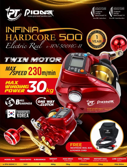 INFINA HARDCORE 500 ELECTRIC REEL TWIN MOTOR